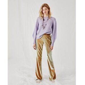 Beatrice Anthropologie Chartreuse Velour Flare Pants XXS ($375)